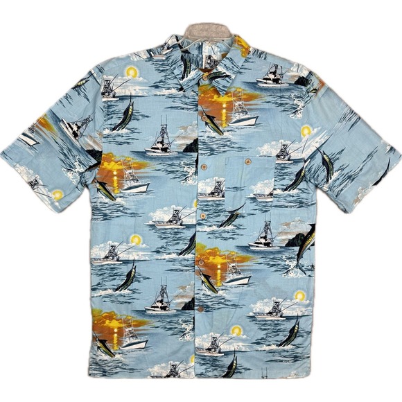Clearwater Other - Clearwater Outfitters Short Sleeve Button Down Nautical Fishing Marlin Shirt L